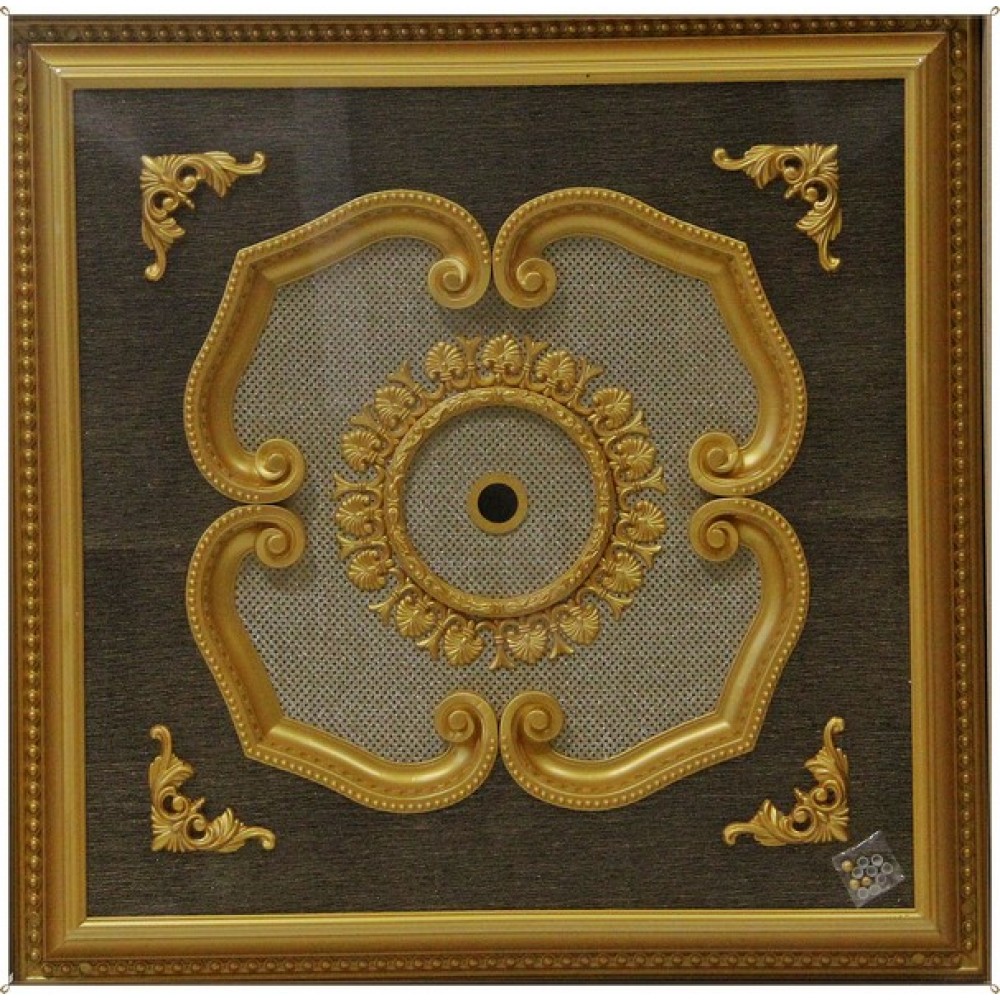 100 Cm Kare Osmanli Saray Tavan S-522 Avize Gobegi Altin Varak Kaplamali 3D